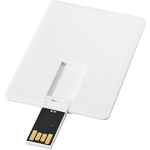 Slim Credit Card USB-Stick , weiß MB , 32 GB , Kunststoff MB , 8,20cm x 5,20cm x 0,30cm (Länge x Höhe x Breite)