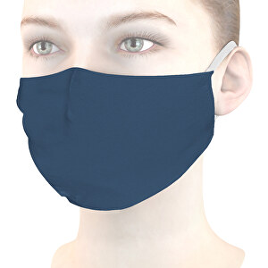 Mund-Nasen-Maske Deluxe , blautanne, Baumwolle, 21,00cm x 12,00cm (Länge x Breite)