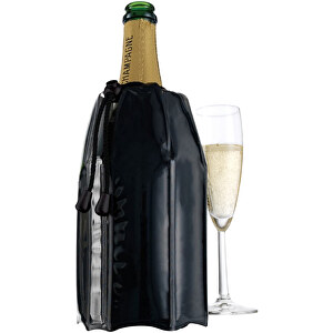 Aktiv Champagnerkühler Schwarz , schwarz, Kunststoff, 15,50cm x 3,30cm x 26,00cm (Länge x Höhe x Breite)