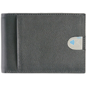 Geldscheintasche RFID Schutz , schwarz, Rindnappaleder, 12,00cm x 8,50cm (Länge x Breite)