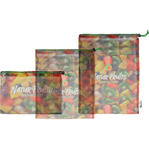 Full Color RPET Einkaufsnetze-Set , grün, RPET, 20,00cm x 30,00cm (Höhe x Breite)