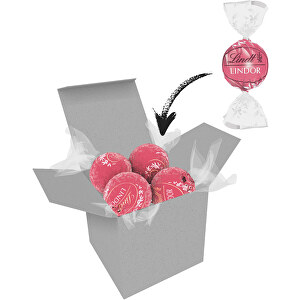 Color Lindor Box - Graskarton - Erdbeer-Sahne , Lindt, rosa, Pappe, 5,50cm x 5,50cm x 5,50cm (Länge x Höhe x Breite)