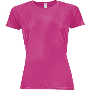 T-Shirt - Sporty Women , neon pink, Polyester, S, 62,00cm x 44,00cm (Länge x Breite)