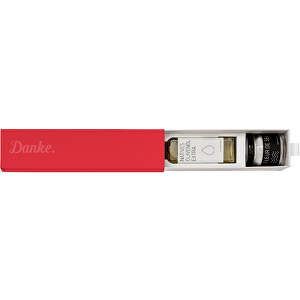 Dankebox 'Mediterrane Köstlichkeiten' - Rot , rot, Papier, Pappe, Satin, 21,50cm x 5,50cm x 5,50cm (Länge x Höhe x Breite)