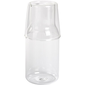 Glas-Karaffe Mit Trinkglas CALMY , transparent, Borosilikatglas, 17,00cm (Höhe)
