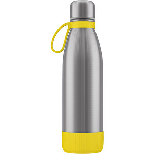 Thermoflasche RETUMBLER-NIZZA CORPORATE , Retumbler, silber, gelb, Edelstahl, Kunststoff, 26,50cm (Höhe)