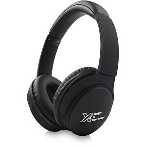 SCX.design E20 Bluetooth 5.0 Kopfhörer Mit Leuchtlogo , schwarz, weiß, Gummi, 20,00cm x 17,50cm x 4,00cm (Länge x Höhe x Breite)