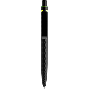 Prodir QS01 PQS Push Kugelschreiber , Prodir, kohlschwarz/schwarz satiniert/gelbgrün, Kunststoff/Metall/Mineralien, 14,10cm x 1,60cm (Länge x Breite)