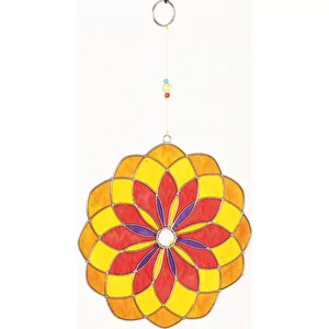 Solfanger Mandala, gul/rød
