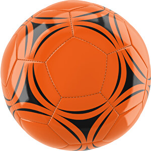 Fußball Gold 32-Panel-Promotionball - Individuell Bedruckt , orange / schwarz, PU/PVC, 3-lagig, 