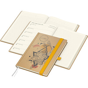 Buchkalender Match-Hybrid Creme Bestseller, Natura Braun, Gelb , braun gelb, 21,00cm x 14,80cm (Länge x Breite)