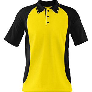 Poloshirt Individuell Gestaltbar , gelb / schwarz, 200gsm Poly/Cotton Pique, 3XL, 81,00cm x 66,00cm (Höhe x Breite)