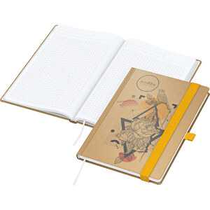 Notizbuch Match-Book White Bestseller A5 Natura Braun-individuell, Gelb , braun, gelb, 21,00cm x 14,80cm (Länge x Breite)