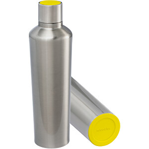 Thermotrinkflasche RETUMBLER-myDRINQEO 770 , Retumbler, silber / gelb / gelb, Edelstahl, Kunststoff, Silikon, 8,40cm x 29,00cm x 8,40cm (Länge x Höhe x Breite)