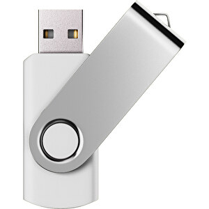 USB-Stick SWING Color 3.0 8 GB , Promo Effects MB , weiß / silber MB , 8 GB , Kunststoff, Metall MB , 5,80cm x 1,09cm x 1,90cm (Länge x Höhe x Breite)