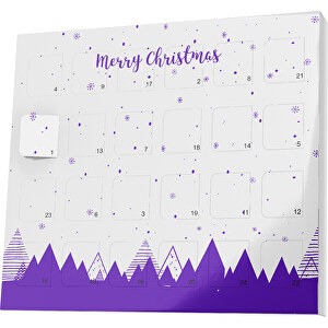 XS Adventskalender Weihnachtswald , M&M's, weiß / violet, Vollkartonhülle, weiß, 1,60cm x 12,00cm x 14,00cm (Länge x Höhe x Breite)