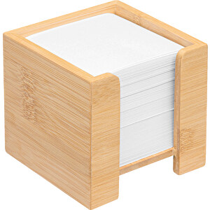 Zettelbox NEVER FORGET BAMBOO , braun, Bambus / Papier, 10,40cm x 10,60cm x 10,40cm (Länge x Höhe x Breite)
