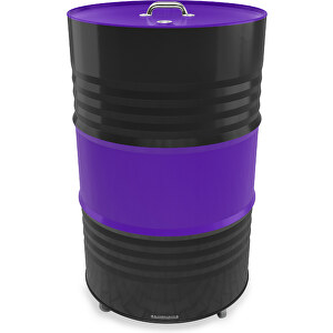 Fass-Tonne Mit Deckel , violet / schwarz, Stahlblech, 90,00cm (Höhe)