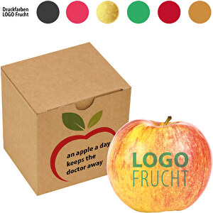 LogoFrucht Snack-Box , mehrfarbig, Pappe, 9,50cm x 9,50cm x 9,50cm (Länge x Höhe x Breite)