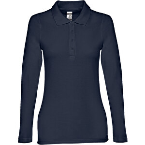 THC BERN WOMEN. Damen Langarm-Poloshirt , blau, 100% Baumwolle, L, 66,00cm x 46,00cm (Länge x Breite)