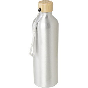 Malpeza 770 Ml RCS-zertifizierte Wasserflasche Aus Recyceltem Aluminium , silber, Recycled Aluminium, Bambusholz, Recycelter PP Kunststoff, 7,30cm x 24,40cm x 7,30cm (Länge x Höhe x Breite)