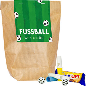 Fussball Wundertüte , Natronpapiertüte, 6,50cm x 21,00cm x 16,50cm (Länge x Höhe x Breite)