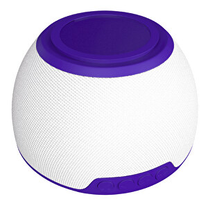 EnergizePro - Kabelloser Lautsprecher Mit 15W, Schnellladefunktion Und LED , weiß / violet, Gummierter Kunststoff Textil, 104,00cm x 104,00cm (Länge x Breite)
