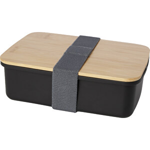 Mangi 750 Ml Lunchbox , schwarz, GRS certified recycled plastic, FSC certified bamboo, 19,00cm x 6,00cm x 13,00cm (Länge x Höhe x Breite)