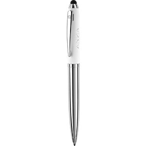 Roubill Nautic Touch Pad Pen Drehkugelschreiber , weiß, Metall, 14,00cm x 1,50cm x 1,10cm (Länge x Höhe x Breite)