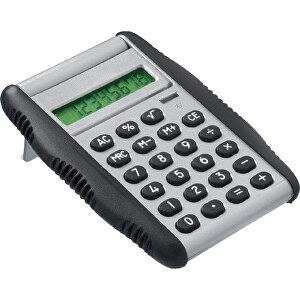 Taschenrechner Flap , silber, ABS, Kautschuk, LCD, 34,00cm x 1,90cm x 41,00cm (Länge x Höhe x Breite)