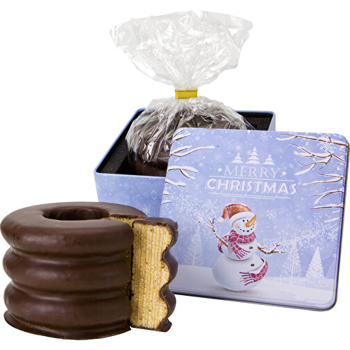 Baumkuchen In Weihnachtsdose , Gemischt, 14,50cm x 10,00cm x 14,50cm (Länge x Höhe x Breite), Bild 3