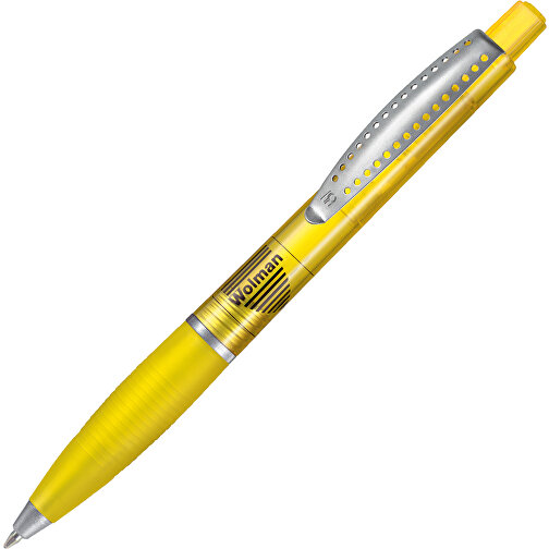 Kugelschreiber Club Transparent SI , Ritter-Pen, ananas-gelb, ABS-Kunststoff, 14,20cm (Länge), Bild 2
