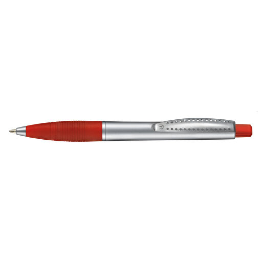 Kugelschreiber CLUB SILVER , Ritter-Pen, feuerrot-frost/silber, ABS-Kunststoff, 14,20cm (Länge), Bild 3