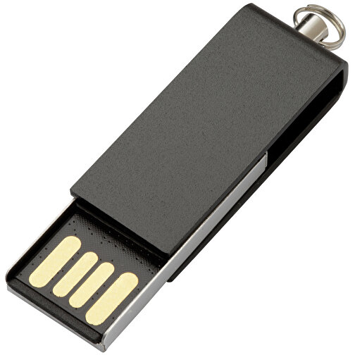 USB-Stick REVERSE 4GB , Promo Effects MB , schwarz MB , 4 GB , Kunststoff/Metall MB , 3 - 10 MB/s MB , 3,20cm x 0,60cm x 1,20cm (Länge x Höhe x Breite), Bild 2