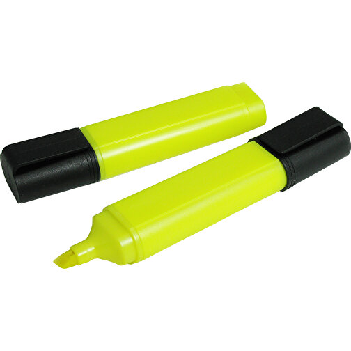 Highlighter - Recycelt , Green&Good, gelb, recyceltes Plastik, 10,00cm x 1,50cm x 2,70cm (Länge x Höhe x Breite), Bild 1
