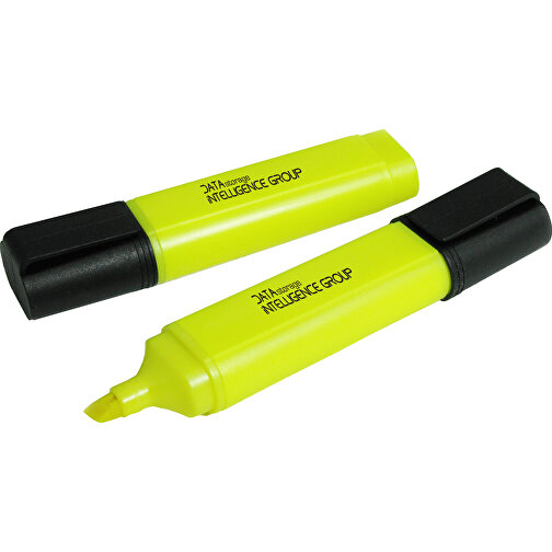 Highlighter - Recycelt , Green&Good, gelb, recyceltes Plastik, 10,00cm x 1,50cm x 2,70cm (Länge x Höhe x Breite), Bild 2