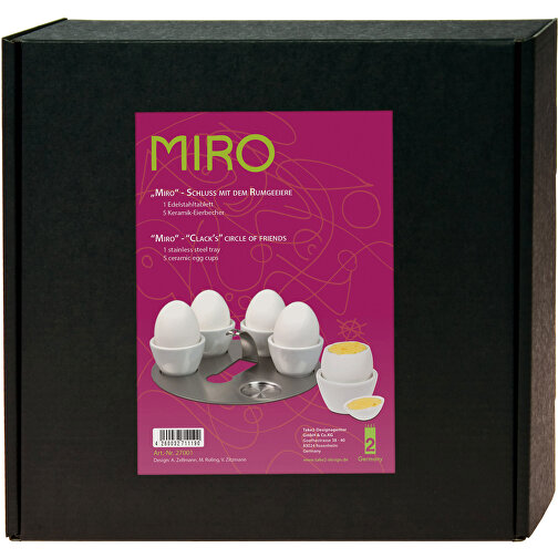 Miro - Eiertablett-Set , Take2, silber, Porzellan / Edelstahl, 26,00cm x 7,00cm x 21,00cm (Länge x Höhe x Breite), Bild 2
