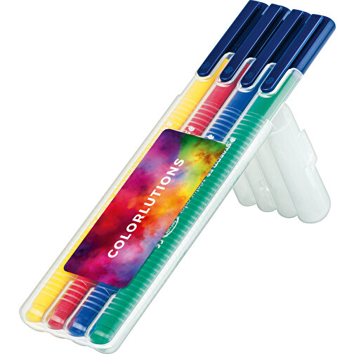 STAEDTLER Triplus Color, Box Mit 4 Stiften , Staedtler, transparent, Kunststoff, 17,00cm x 1,70cm x 4,50cm (Länge x Höhe x Breite), Bild 1