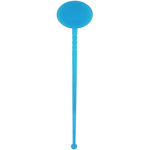 Cocktail-Rührstab 'Oval' , transparent-blau, Kunststoff, 18,70cm x 0,20cm x 4,40cm (Länge x Höhe x Breite), Bild 1