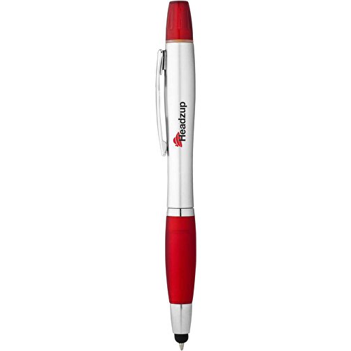 Nash Stylus Kugelschreiber Und Marker , silber / rot, ABS Kunststoff, 14,60cm (Länge), Bild 4