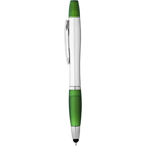 Bolígrafo-puntero y subrayador de color plata con grip de color 'Nash', Imagen 1
