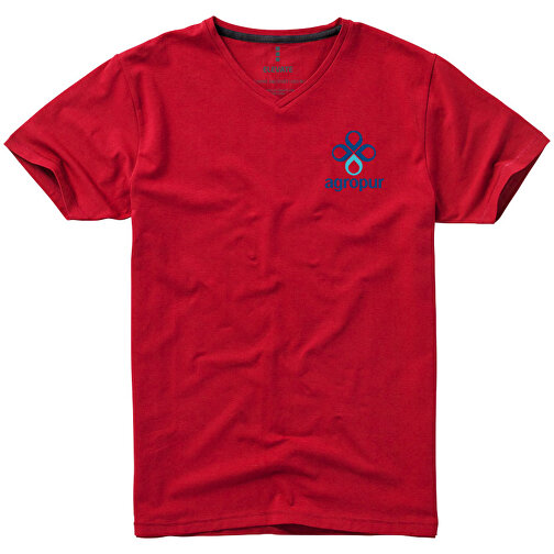 Kawartha T-Shirt Für Herren Mit V-Ausschnitt , Green Concept, rot, Single jersey Strick 95% Bio Baumwolle, 5% Elastan, 200 g/m2, XS, , Bild 2