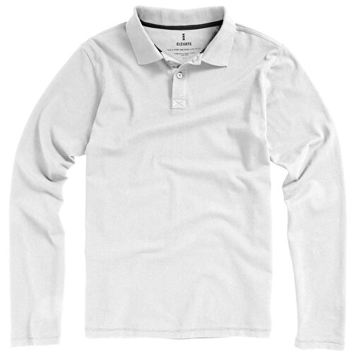 Oakville Langarm Poloshirt Für Herren , weiß, Piqué Strick 100% BCI Baumwolle, 200 g/m2, S, , Bild 9