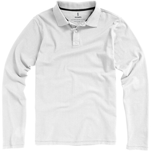Oakville Langarm Poloshirt Für Herren , weiss, Piqué Strick 100% BCI Baumwolle, 200 g/m2, S, , Bild 24