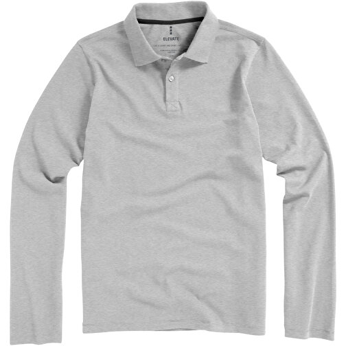 Oakville Langarm Poloshirt Für Herren , grau meliert, Piqué Strick 90% Baumwolle, 10% Viskose, 200 g/m2, XS, , Bild 17