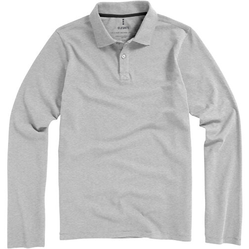 Oakville Langarm Poloshirt Für Herren , grau meliert, Piqué Strick 90% Baumwolle, 10% Viskose, 200 g/m2, XS, , Bild 6