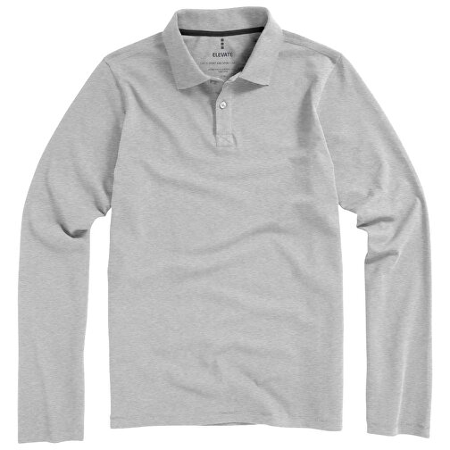 Oakville Langarm Poloshirt Für Herren , grau meliert, Piqué Strick 90% Baumwolle, 10% Viskose, 200 g/m2, XS, , Bild 24