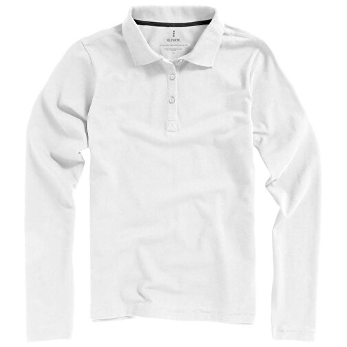 Oakville Langarm Poloshirt Für Damen , weiß, Piqué Strick 100% BCI Baumwolle, 200 g/m2, S, , Bild 9