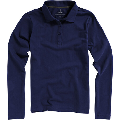 Oakville Langarm Poloshirt Für Damen , navy, Piqué Strick 100% BCI Baumwolle, 200 g/m2, S, , Bild 5