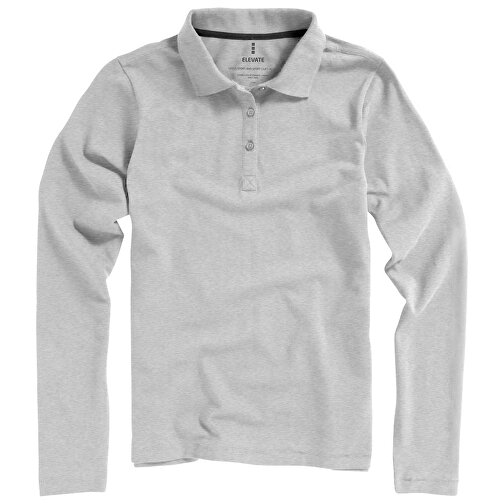 Oakville Langarm Poloshirt Für Damen , grau meliert, Piqué Strick 90% Baumwolle, 10% Viskose, 200 g/m2, XS, , Bild 24